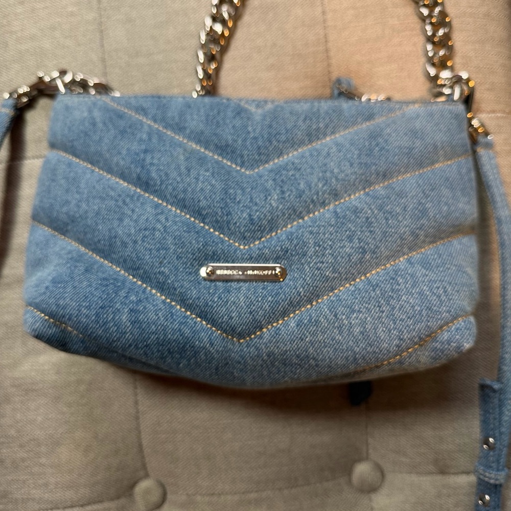 Rebecca Minkoff Chevron Denim Crossbody Bag - Picture 5 of 6